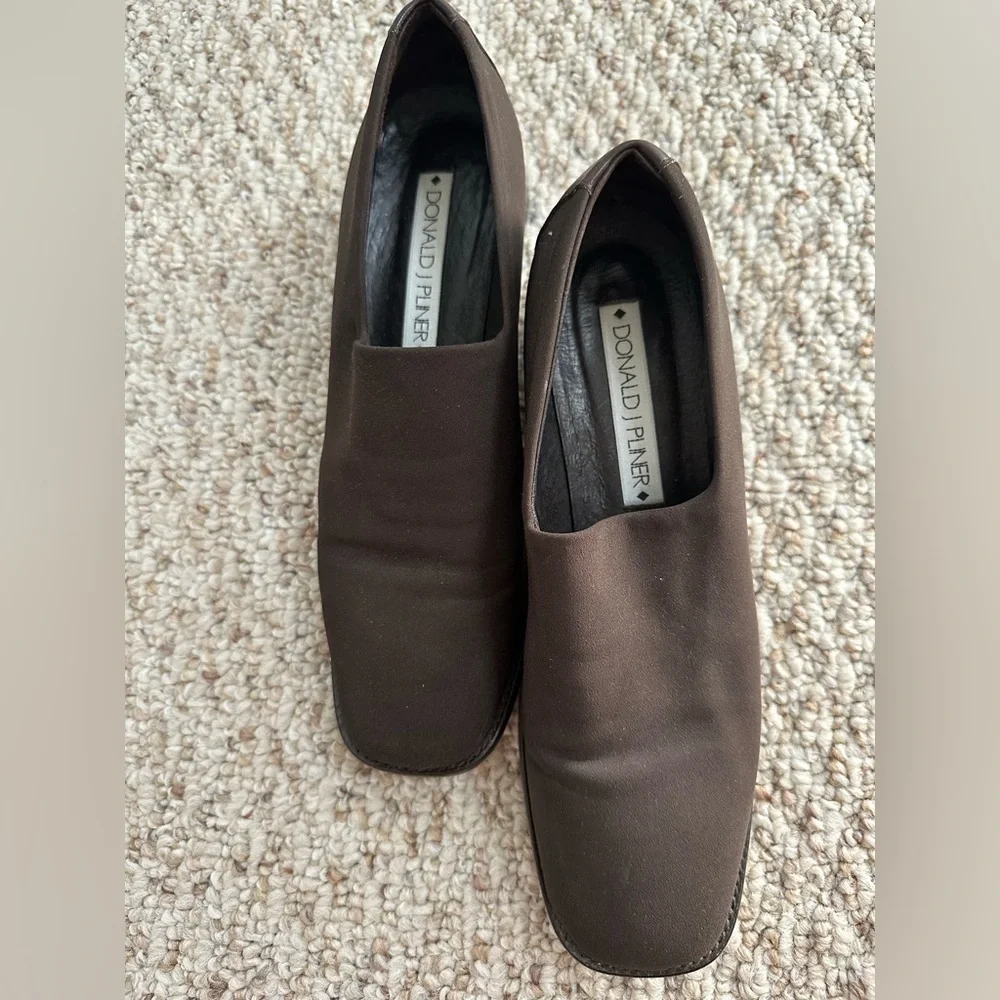 Donald Pliner AAA Black Silk Elastic Black Calf shoe